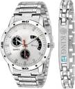 Analog Watch - For Men New Stylish Combo Of Silver Aveo Dial Stainless Steel Watch and King Bracelet